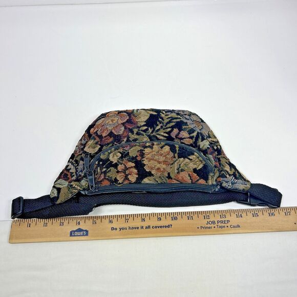 Vintage Floral Tapestry Bum Bag Fanny Pack Waist Zip Pockets Bloomcore Cottage - Picture 13 of 16
